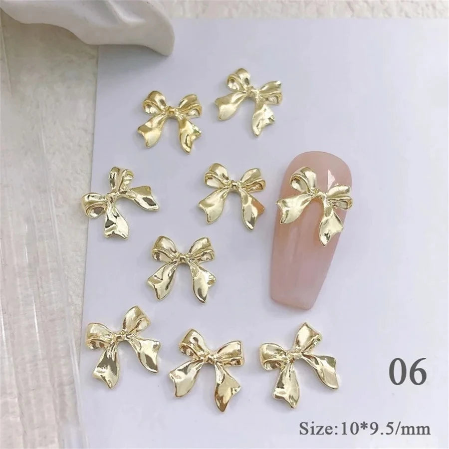 Gold Bowknot Nail Art Charms (50-Pack)