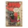A canvas art poster featuring a stylized illustration of MF DOOM with red and black accents.
