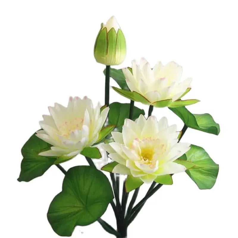 Artificial lotus flower bunch with green frog accent.