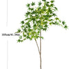 Artificial maple tree branch with silk leaves shown standing without a pot.