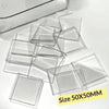 Clear acrylic magnetic sheets cut into various geometric shapes for crafts and refrigerator magnets