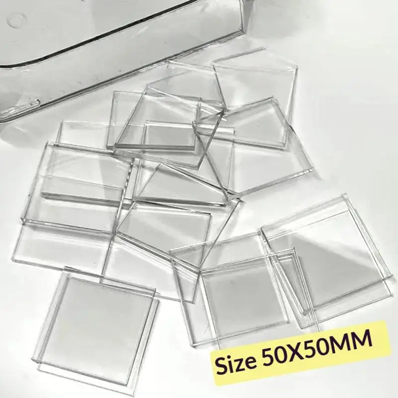 Clear acrylic magnetic sheets cut into various geometric shapes for crafts and refrigerator magnets
