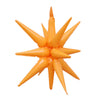 A cluster of orange star-shaped foil balloons for party decor