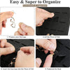 Hands demonstrate how to prepare, lift, insert, and fasten felt earrings into an organizer display.