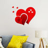Red acrylic heart wall art decals featuring a large heart with smaller hearts and a red silhouette inside