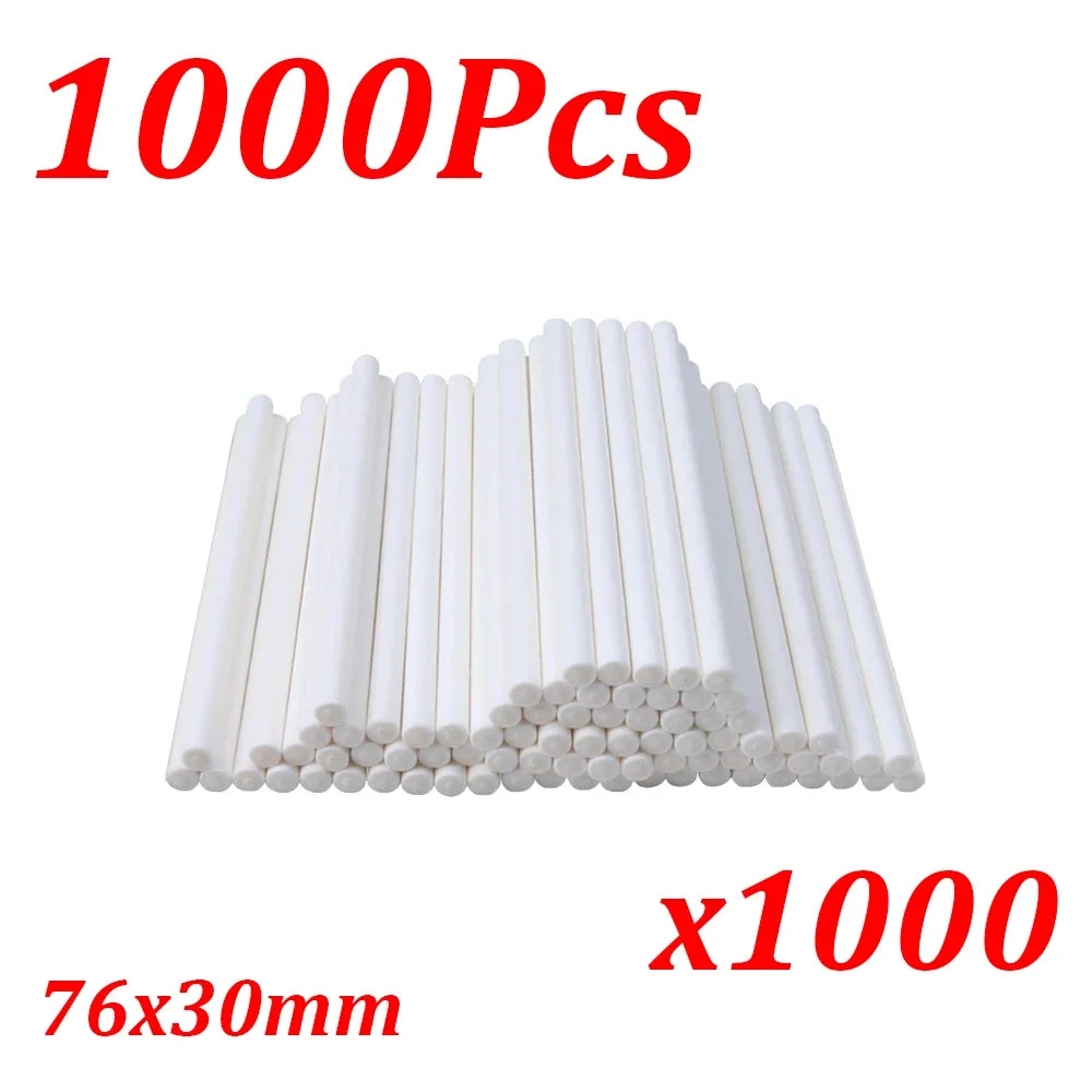 1000 pieces of white paper lollipop sticks measuring 76x30mm for cake pops and candy making
