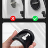 Comparison showing a metal door lock against a silicone car door lock protector.