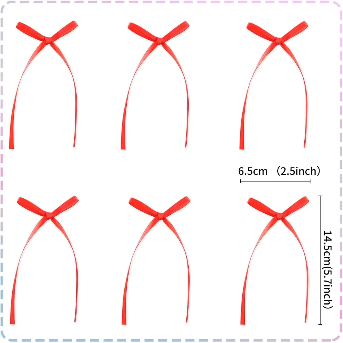 Red ribbon cake toppers in various sizes and shapes for birthday decorations