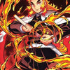 A dynamic illustration of Kyojuro Rengoku with flowing flames, suitable for a 5D diamond painting kit.
