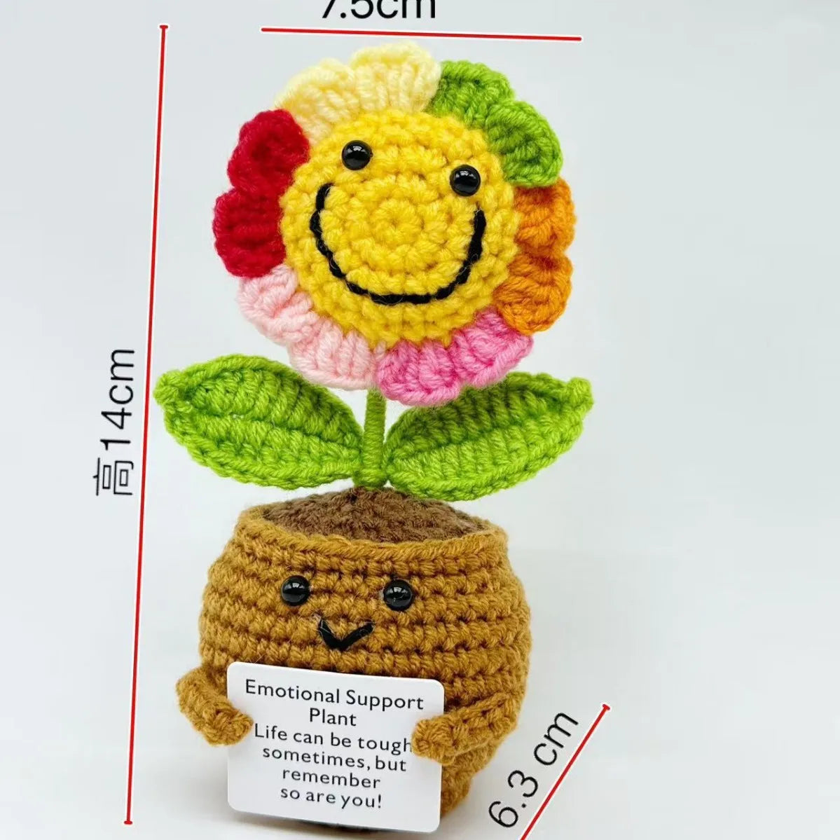 Handmade Crochet Tulip & Sunflower Potted Plant Set