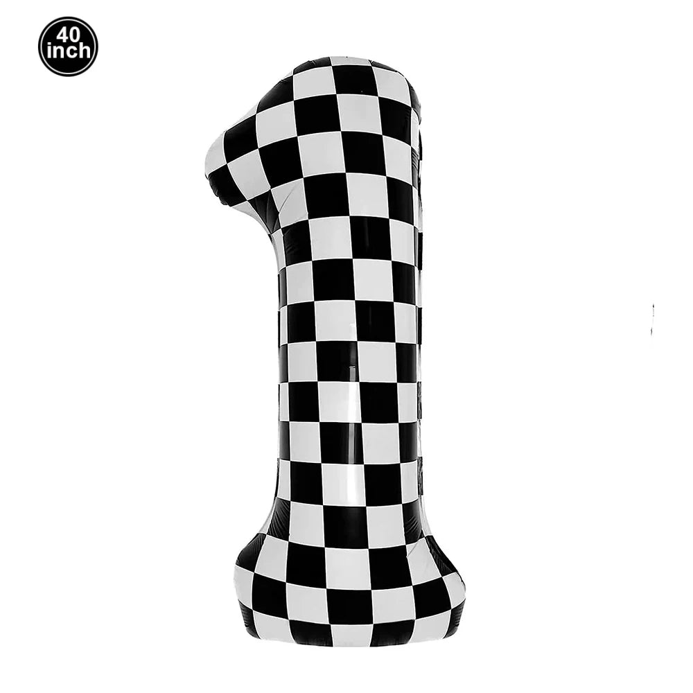 Race Car Birthday Party Balloon Decoration Set with Traffic Lights, Cones & Checkered Flags