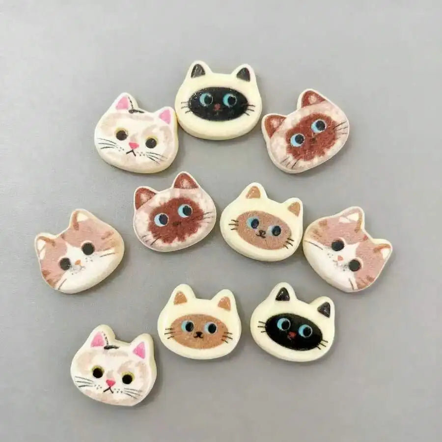Adorable Cat Head Fridge Magnets – Set of 10 for Kitchen & Home Decor