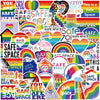 A colorful sticker pack featuring rainbow graffiti designs for various surfaces.