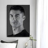 A modern wall art print featuring a portrait of Cristiano Ronaldo.