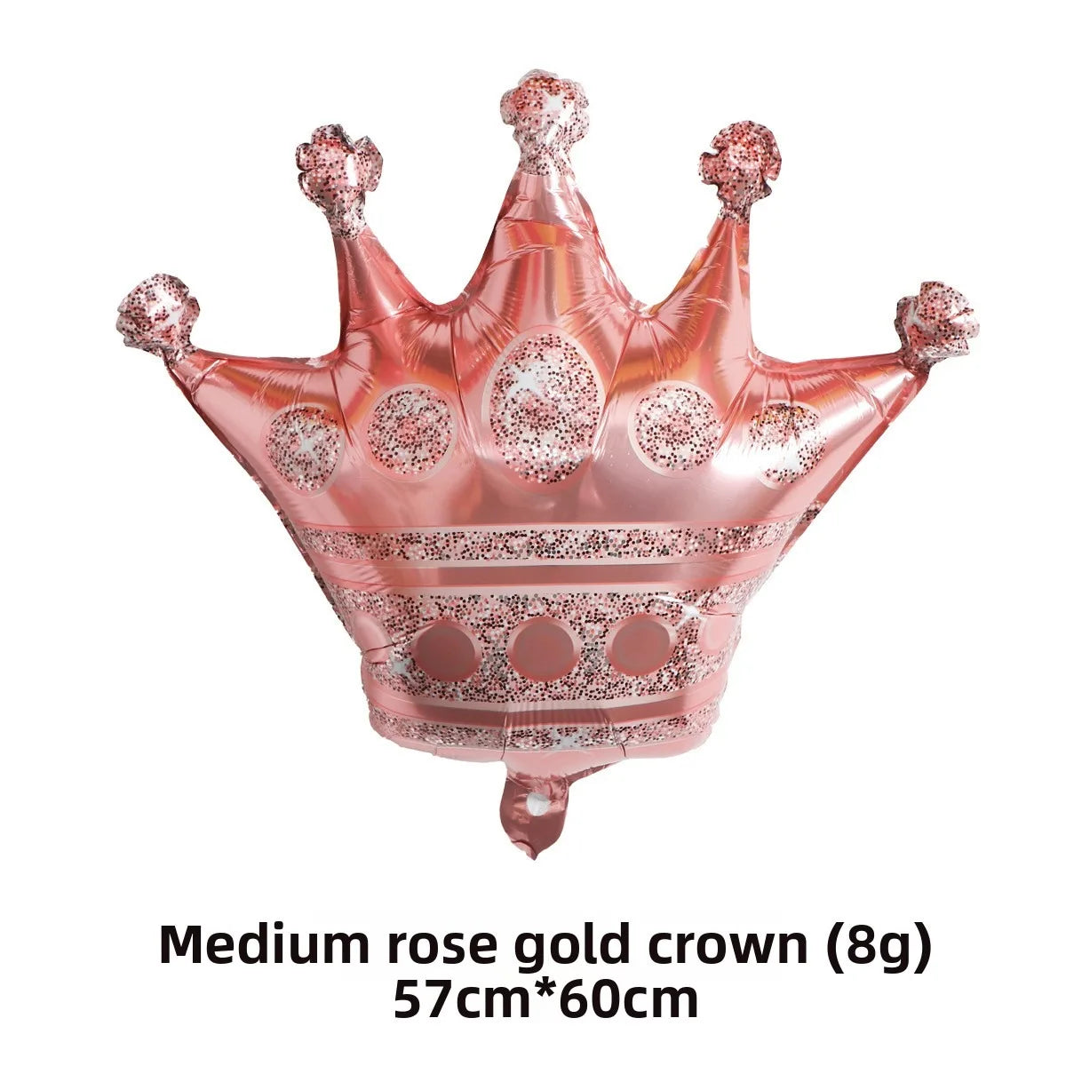 Medium rose gold crown balloon measuring 57cm x 60cm
