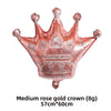 Medium rose gold crown balloon measuring 57cm x 60cm