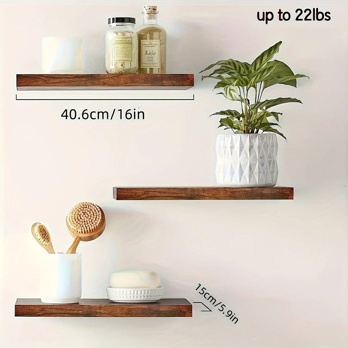 Classic Solid Wood Wall-Mounted Shelf