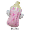 Pink aluminum foil baby bottle balloon with glitter text for a baby shower decoration
