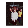 A black and white concert poster featuring the band Deftones with text like bizarre fest '98 and around the tour.
