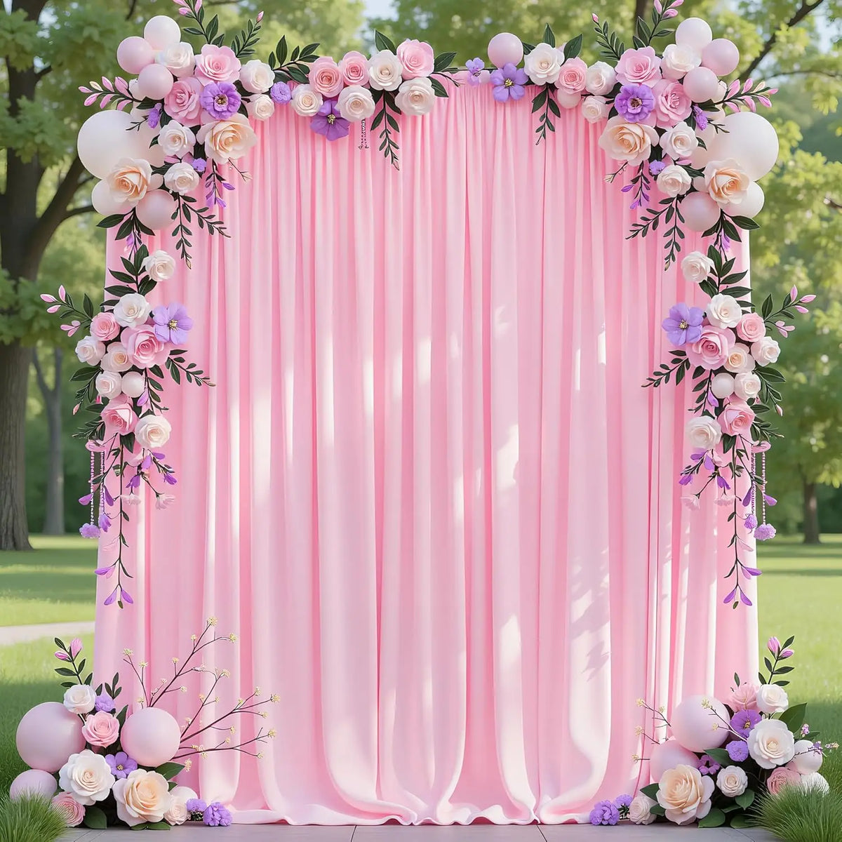 Wrinkle-Free Polyester Backdrop Curtain for Events & Photography