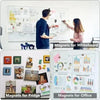 Verschiedene Magnete für Whiteboards und Kühlschränke, einschließlich Stecknadeln und verschiedener Formen.