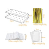 Display stand for cake lollipops featuring clear acrylic trays and white paper rolls.