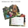 A set of invitations featuring Masha and Bear characters for a party decor theme.