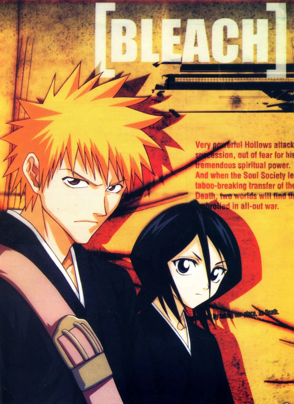 Anime Bleach Wandkunst Leinendruck mit Ichigo Kurosaki und Rukia Kuchiki