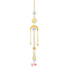 Suspension en cristal doré avec charme solaire et éléments pendantes.