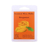 A package of Bergamot scented wax melts, showing a yellow flower and product details.