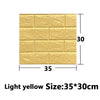A rectangular panel of light yellow 3D foam wall tiles measuring 35 by 30 centimeters.