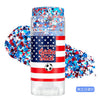 Bâton de paillettes waterproof multi-usage avec motif de drapeau américain et cap argenté.