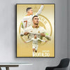 Canvas wall art featuring a dynamic photo of Cristiano Ronaldo celebrating with another player.