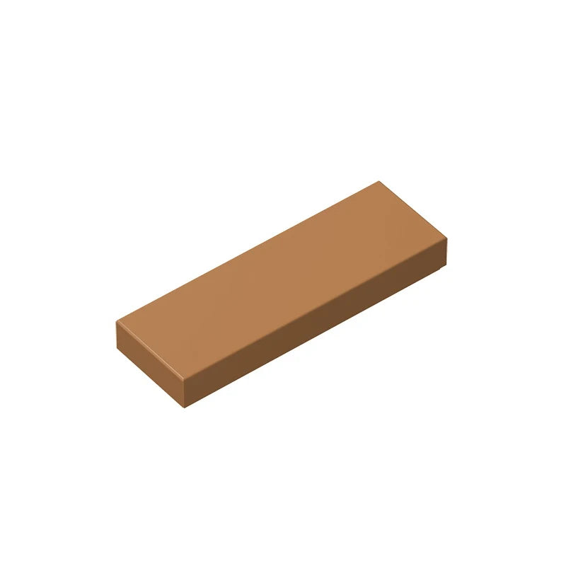 A rectangular building brick tile in a brown color shown at an angle.