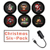 A set of six Christmas-themed projector night lights featuring various holiday designs.