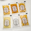 Pack of yellow and white sealing wax beads in small plastic bags for custom stamps