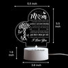 A decorative acrylic night light featuring a heart design and text for a gift or decoration.