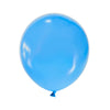 A single, light blue matte latex balloon floating against a white background.