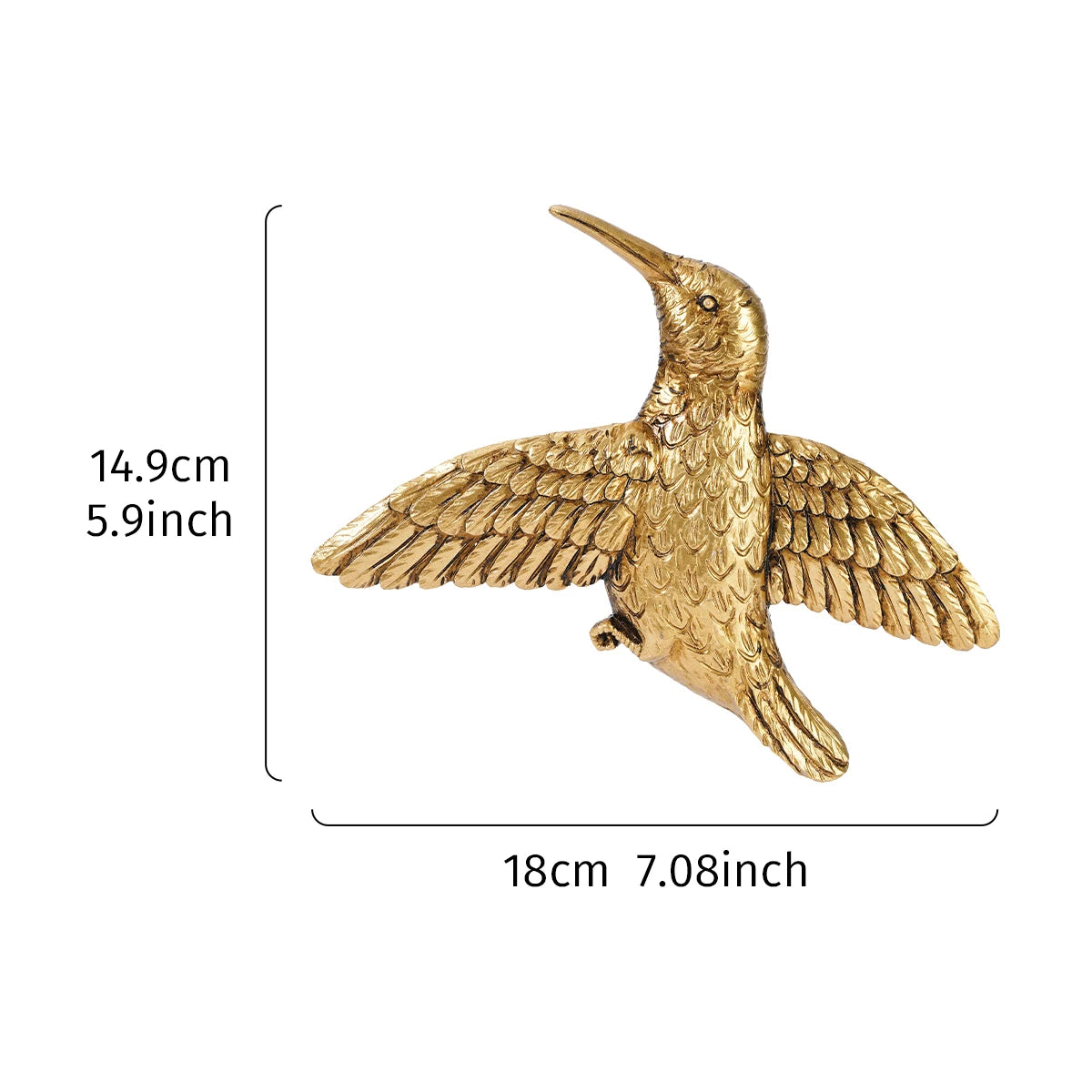 Golden Hummingbird Wall Art Décor