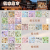 A collection of various retro cartoon PET die cut stickers in different colors and themes for scrapbooking