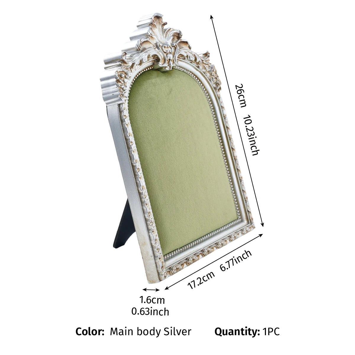 European-Style Velvet Jewelry Display Stand with Silver-Plated Floral Detail