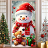 Merry Christmas Party Decoration Door Cover with Santa, Snowman & Reindeer Design