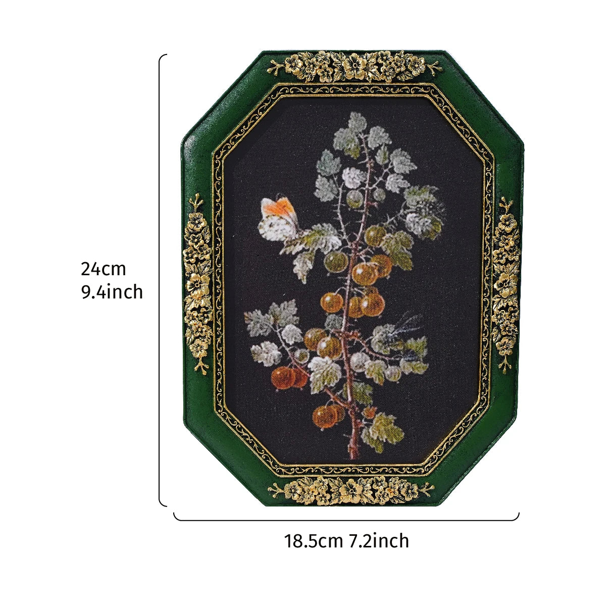 Antique Gilded Resin Photo Frame with Ornate Relief Design