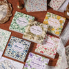 A collection of vintage paper cards featuring floral designs and various colors for junk journals and scrapbooking