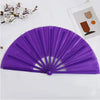 Purple Tai Chi performance fan with durable plastic ribs shown against a white background.