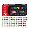 Box of 72 color acrylic brush markers with tips and ink cartridges for DIY crafts