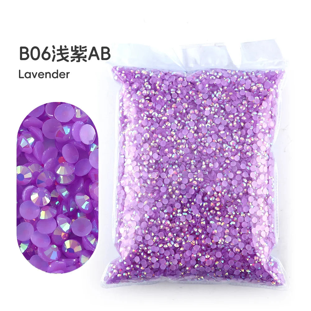 Bag of purple lavender resin rhinestones for crafting