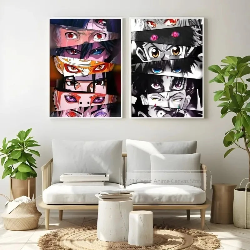 Japanese Anime Eyes Art Print – Nordic Style Wall Decor