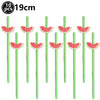 Dix ballons en feuille verts en forme de pastèque avec des tiges de 19 cm.