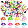 A colorful set of resin mini mushroom figurines in various colors and sizes.